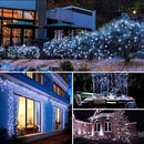 Luz Navideña Solar 100 Led 12mts Recargable Ip67 Blanca Blanco