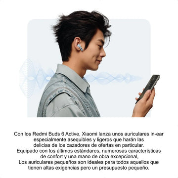 Xiaomi Redmi Buds 6 Active, Auriculares Bt Manos Libres, Wht Blanco