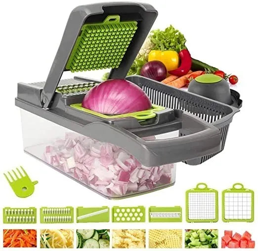 Mandolina Cocina Profesional Cortador Vegetales 14 Piezas Negro