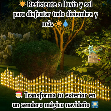 Set Kit Cerca Valla Plástica Luz Solar Automática Led Decoración Navideña Delimitar Sendero Cerramiento División Borde Jardín Finca Patio Nocturno Mágico Confiable Duradero Exterior 1.75 Metros