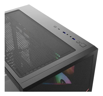 Gabinete Gamer Xyz Qubex Black 4 Fans Argb Usb C Negro