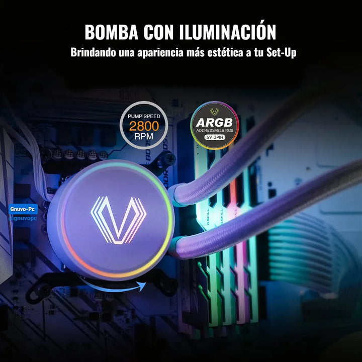 Enfriamiento Liquido Pc 360 Mm Argb Lga 1700 Am5 1200 Blanco