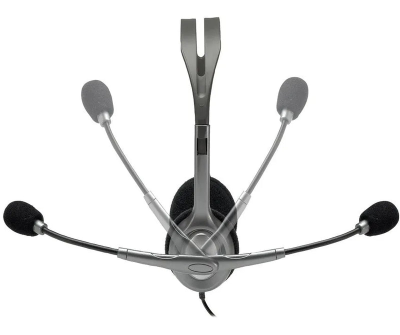 Auriculares Logitech Com Microfono Oficina H111 981-000612 Ajustable Gris