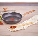 Sartén Imusa Natural Stone De 24cm Con Tapa De Vidrio Color Gris