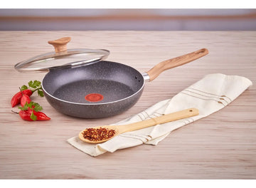 Sartén Imusa Natural Stone De 24cm Con Tapa De Vidrio Color Gris