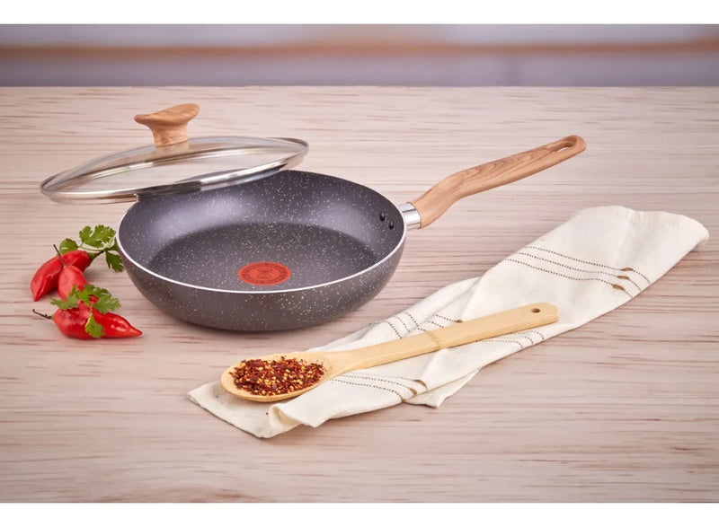 Sartén Imusa Natural Stone De 24cm Con Tapa De Vidrio Color Gris