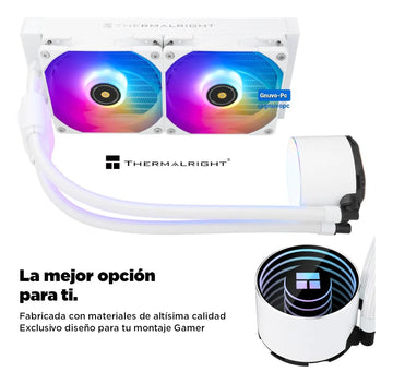 Enfriamiento Liquido Pc Cpu 240 Mm Argb Lga 1700 Am5 Blanco