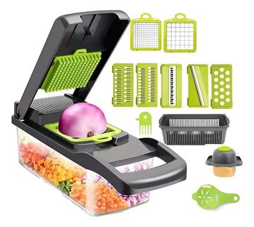 Rallador Picador Cortador Frutas Y Verduras Multiuso 14 En 1