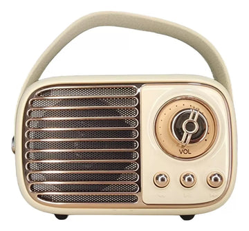 Parlante Bluetooth Radio Fm Vintage Recargable 5v Lector Usb Rojo, Verde, Beige