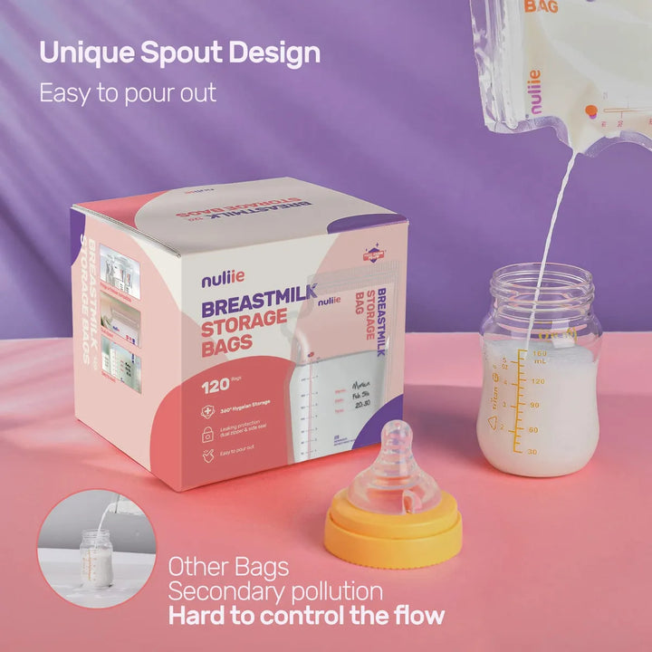 Nuliie 120 Bolsas De Almacenamiento De Leche Materna, Bolsas