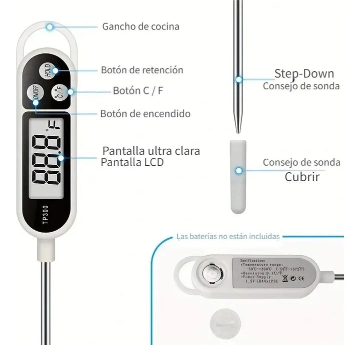 Termometro Digital En Cocina, Chocolate, Velas + Pilas