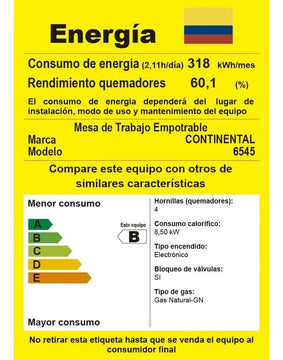 Estufa De Empotrar Vidrio Templado 62x52cm Gas Natural 6545 Rojo