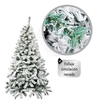 Árbol De Navidad Artificial Nevado Calidad Premium 1.90 M Blanco