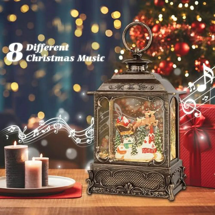 Snow Globe Musical Navideño Con Temporizador Y Luz Led