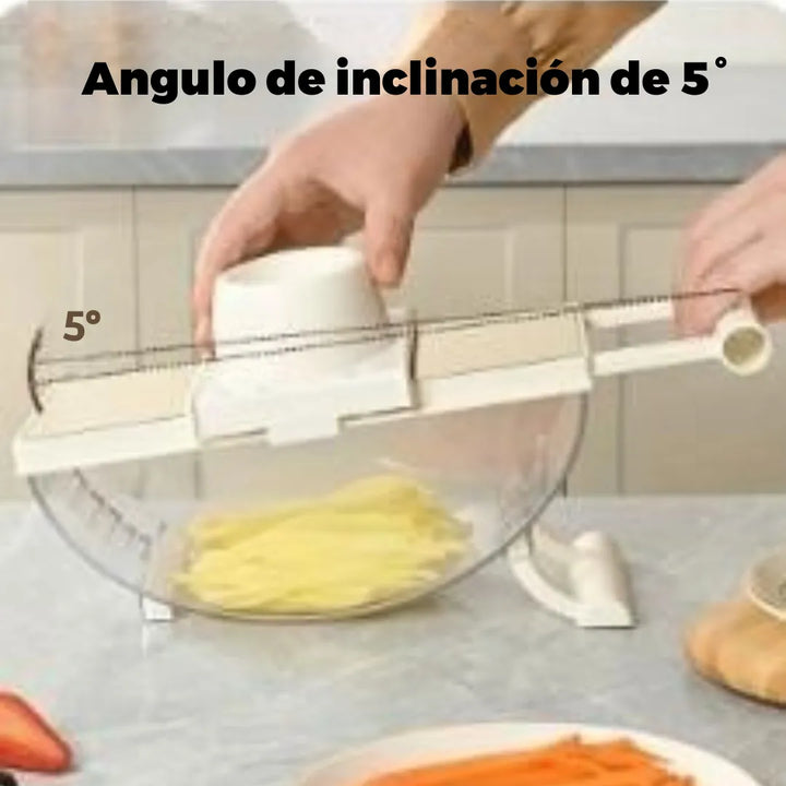 Mandolina Profesional Cortador Verduras Espiral Multifuncion Blanco