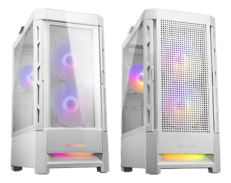 Armario Cougar Duoface Rgb de vidrio templado blanco para jugadores. Medio