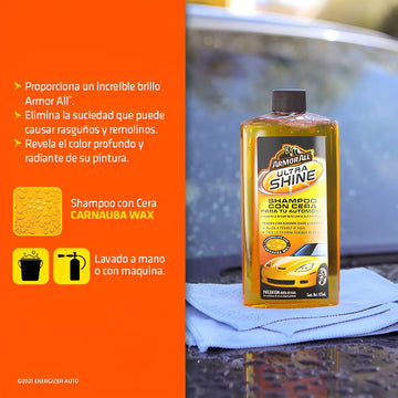 Shampoo Con Cera Armor All Limpieza Autos Camión Moto 473ml