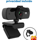 Webcam Camara Web Linkon 2k 1440p Usb Microfono + Tripode Color Negro