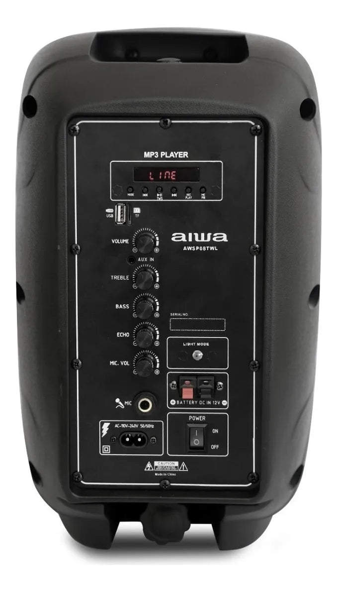 Parlante Bluetooth Aiwa Awsp08twl 300w Flame Con Microfono Color Negro