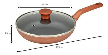 Sartén Imusa 90 Años 20cm Aluminio Fundido Tapa De Vidrio Color Cobre