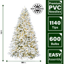 Fraser Hill Farm Arbol De Navidad Artificial Flocado De 7.5