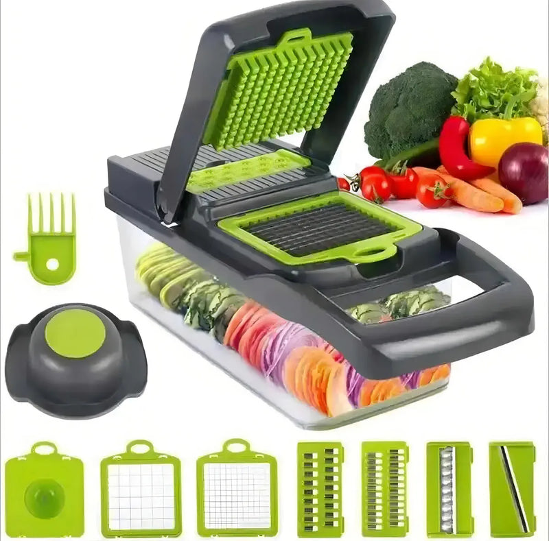 Rallador Picador Cortador Frutas Y Verduras Multiuso 14 En 1