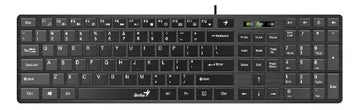 Teclado Genius SlimStar QWERTY Membrana español color negro con luz no