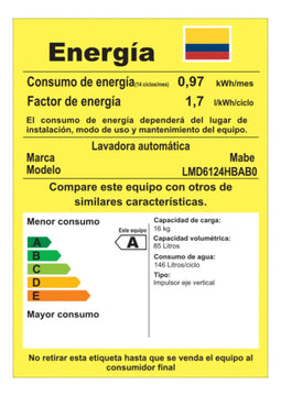 Lavadora Mabe Semiautomática Dos Tinas 16 Kg (35 Lb) Blanca Blanco