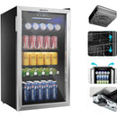 Refrigerador Y Nevera De Bebidas, Minibar Cap 120 Latas Acero Inoxidable Y Negro