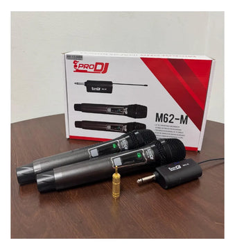 Microfono Pro Dj M62m Doble De Mano Negro