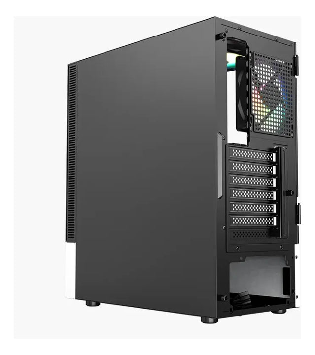 Chasis Xyz Airone 100 Mesh Negra 6.fan Argb Vidrio Templado Negro