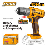 Taladro M3/8 20v 45nm Rotación Ingco Cdli200515 Amarillo