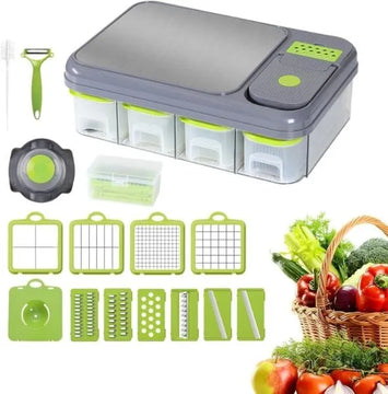 Cortador De Verduras Mandolina 28 En 1 Rallador Rebanador Verde
