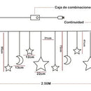Extensión Luces Led Estrella Lunas 2.50m Decoración Navideña