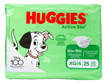 Pañales Huggies Etapa 4 Active Sec X 25 Unidades Extra Grande (xg) Sin Género