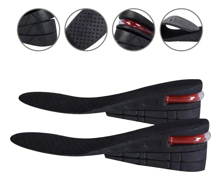 Plantillas Aumento Altura Estatura 3-7cm Zapatos Color Negro Tamaño De La Plantilla Ajustable