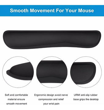 Combo Pad Mouse Y Reposa Muñecas De Teclado Ergonómico Negro Fnatic