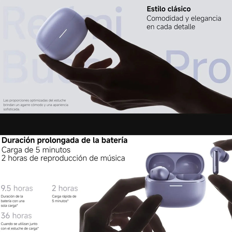 Xiaomi Redmi Buds 6 Pro, Auriculares Táctil, Anc, 3-mic, Wht Blanco