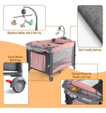 Cuna 5 En 1 Moisés Junto A La Cama Corralito Portátil Rosa