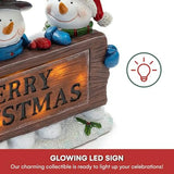 Decoración Navideña De Resina Con Luces Led Y Fibra Óptica