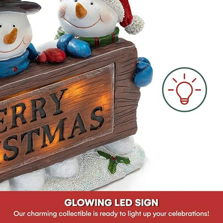 Decoración Navideña De Resina Con Luces Led Y Fibra Óptica