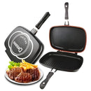 Sartén Doble Parrilla Dessini Italiana Antiadherente 36 Cm Color Negro