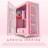 Caja Pc Apevia Inspire-pk Rosa Atx Con 4 Ventiladores Argb