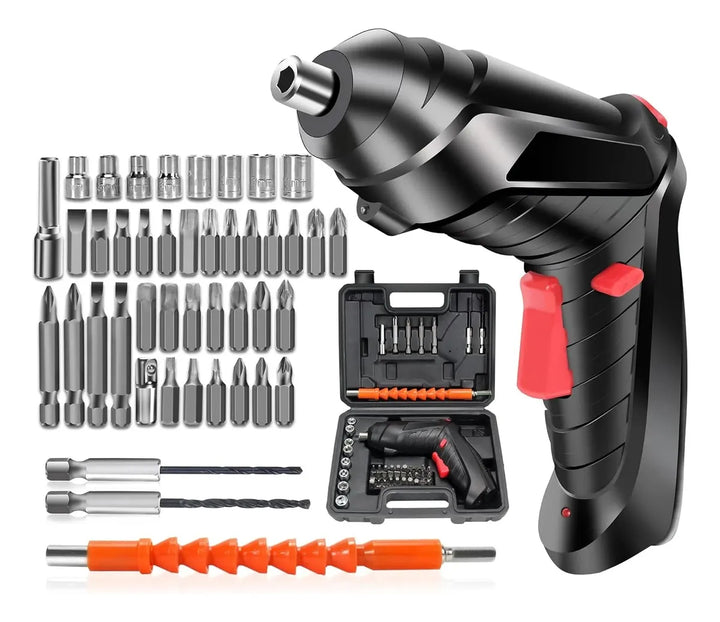 Destornillador Atornillador Eléctrico 48 Piezas Minitaladro - Negro