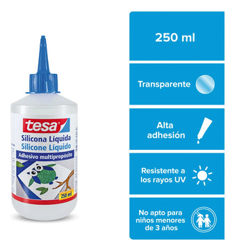 Pack X3 Und De Silicona Liquida 250 Ml Tesa Sin Color