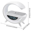 Parlante Bluetooth Con Luz Rgb Y Carga Inalámbrica + Reloj Blanco