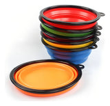 Plato De Goma Plegable Portátil De Mascotas Perro Y Gato Color Rosa