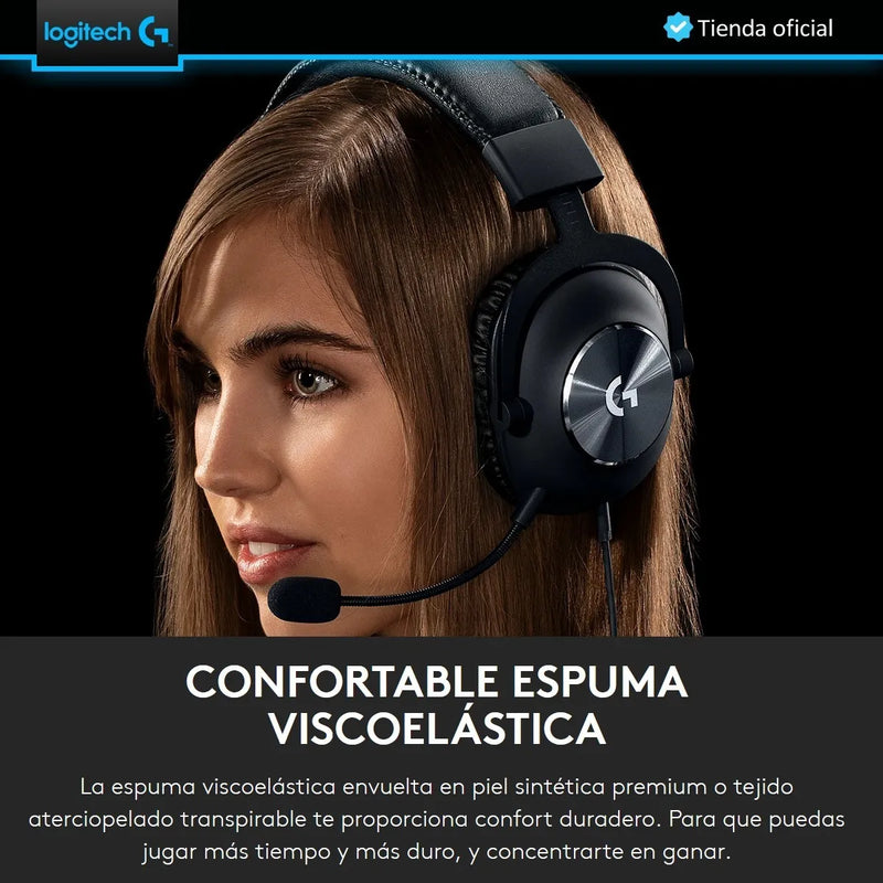 Logitech G Pro X, Diadema Gamer 7.1 Profesional, Pc Ps4 Xbox Negro