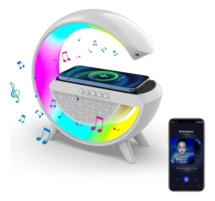 Bocina Bluetooth Altavoz Cargador Inalámbrico Led Rgb