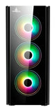 Caja Gabinete Iceberg Crystal G9 Atx - 4 Ventiladores Rgb Color Negro